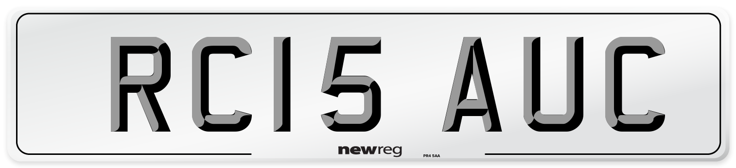 RC15 AUC Number Plate from New Reg